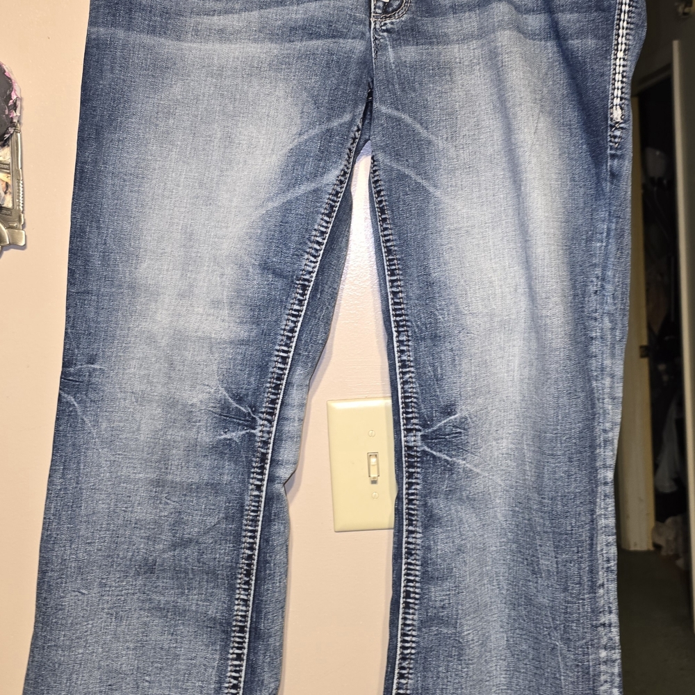 Rock Revival Blue Boot Cut Jeans with Classic Style